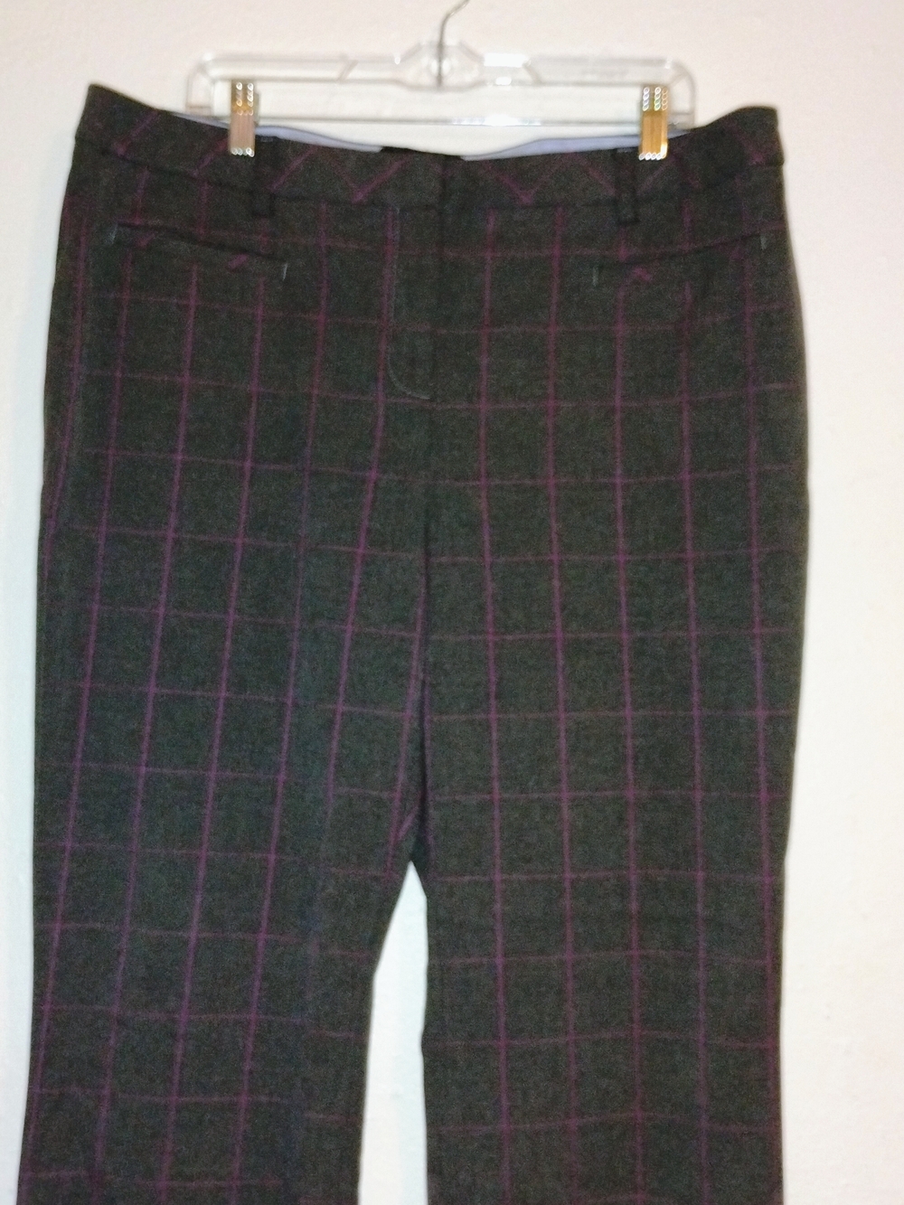 Lands' End Dark Gray Trousers with Navy Label and Pink Loop